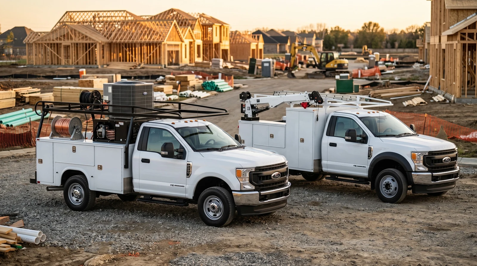 Ford HVAC service truck with equipment racks