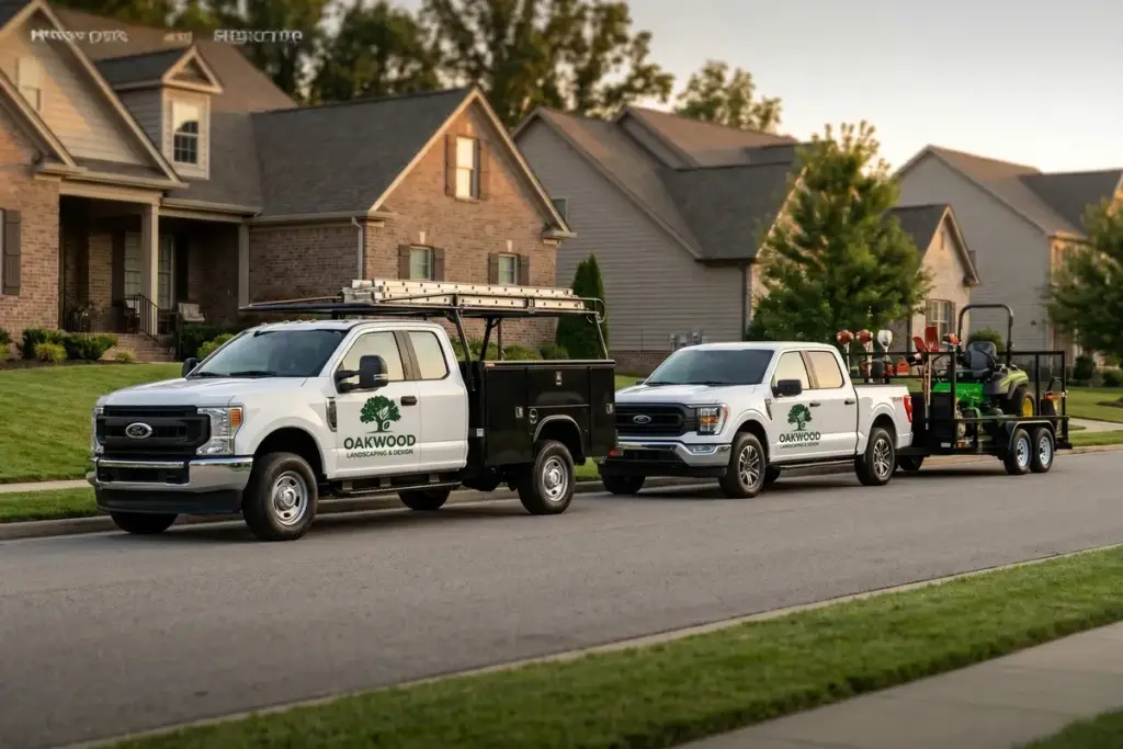 Ford F-150 with crew cab and landscape rack