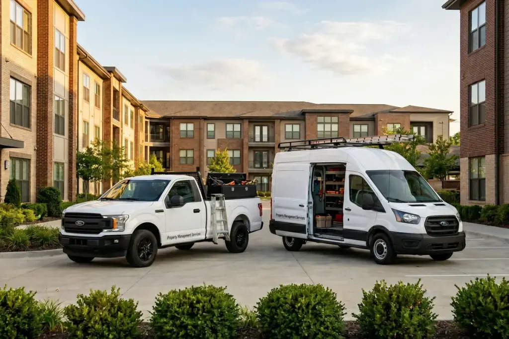 Ford Transit van with property management maintenance equipment