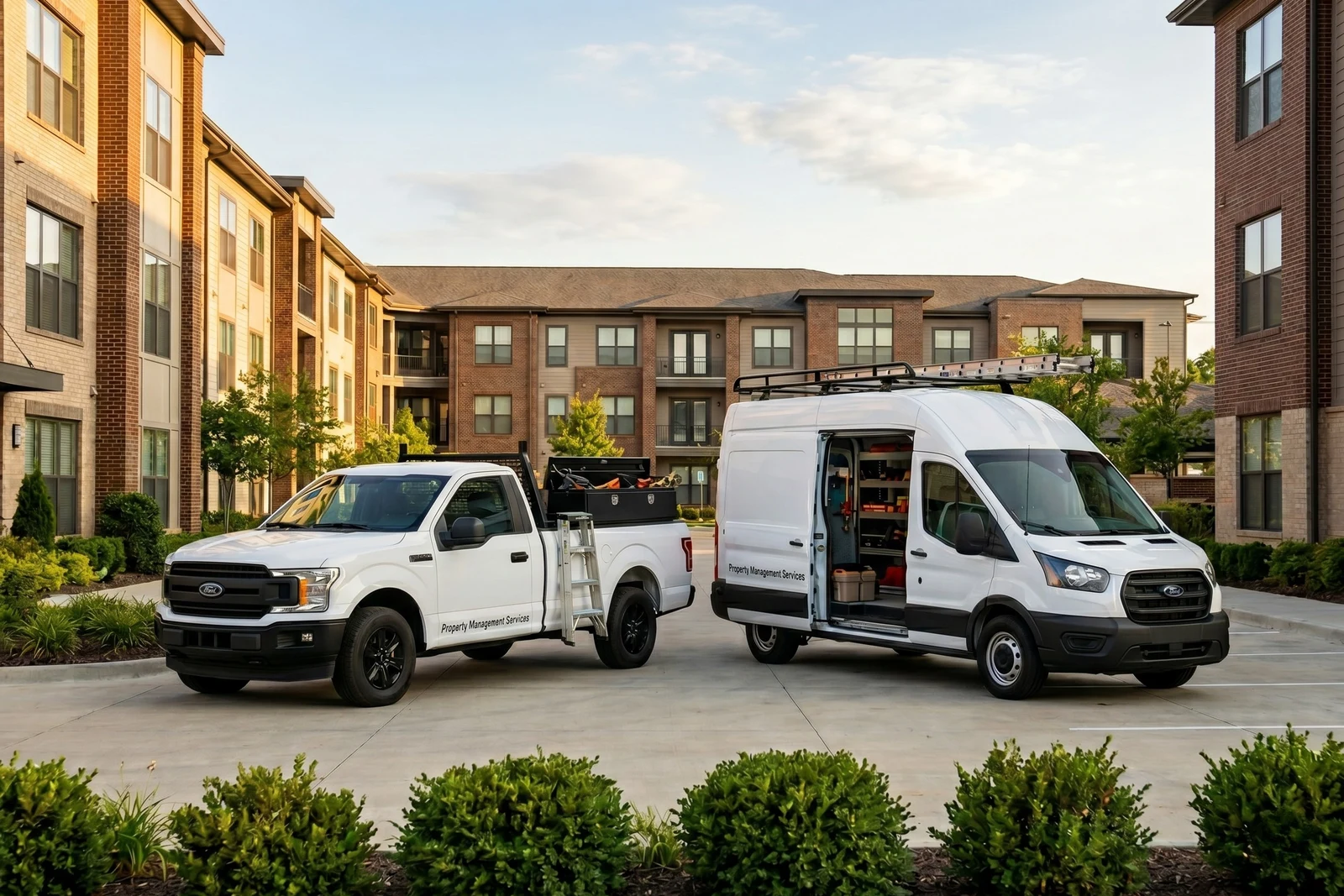 Ford Transit van with property management maintenance equipment