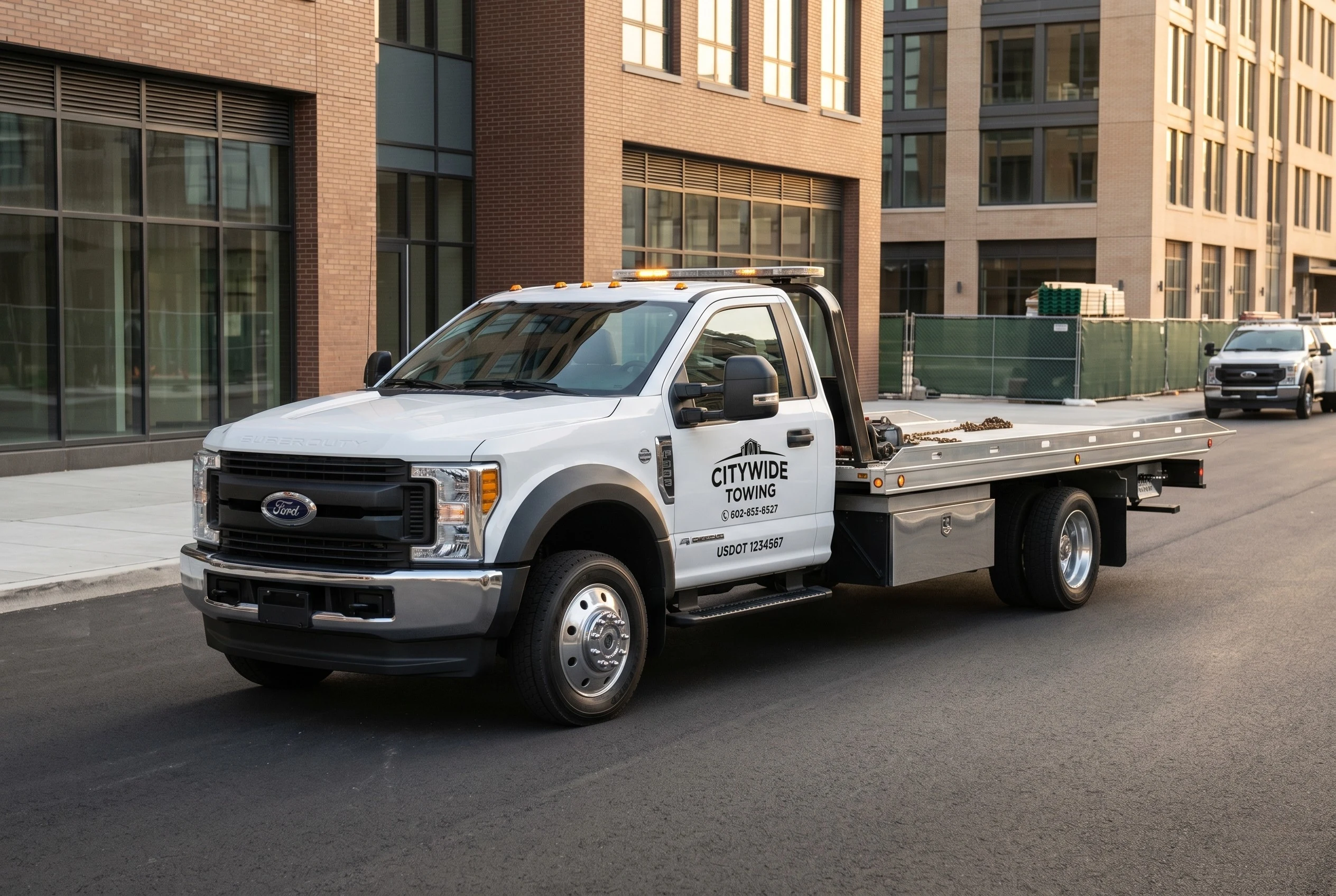Ford Super Duty towing truck with recovery equipment
